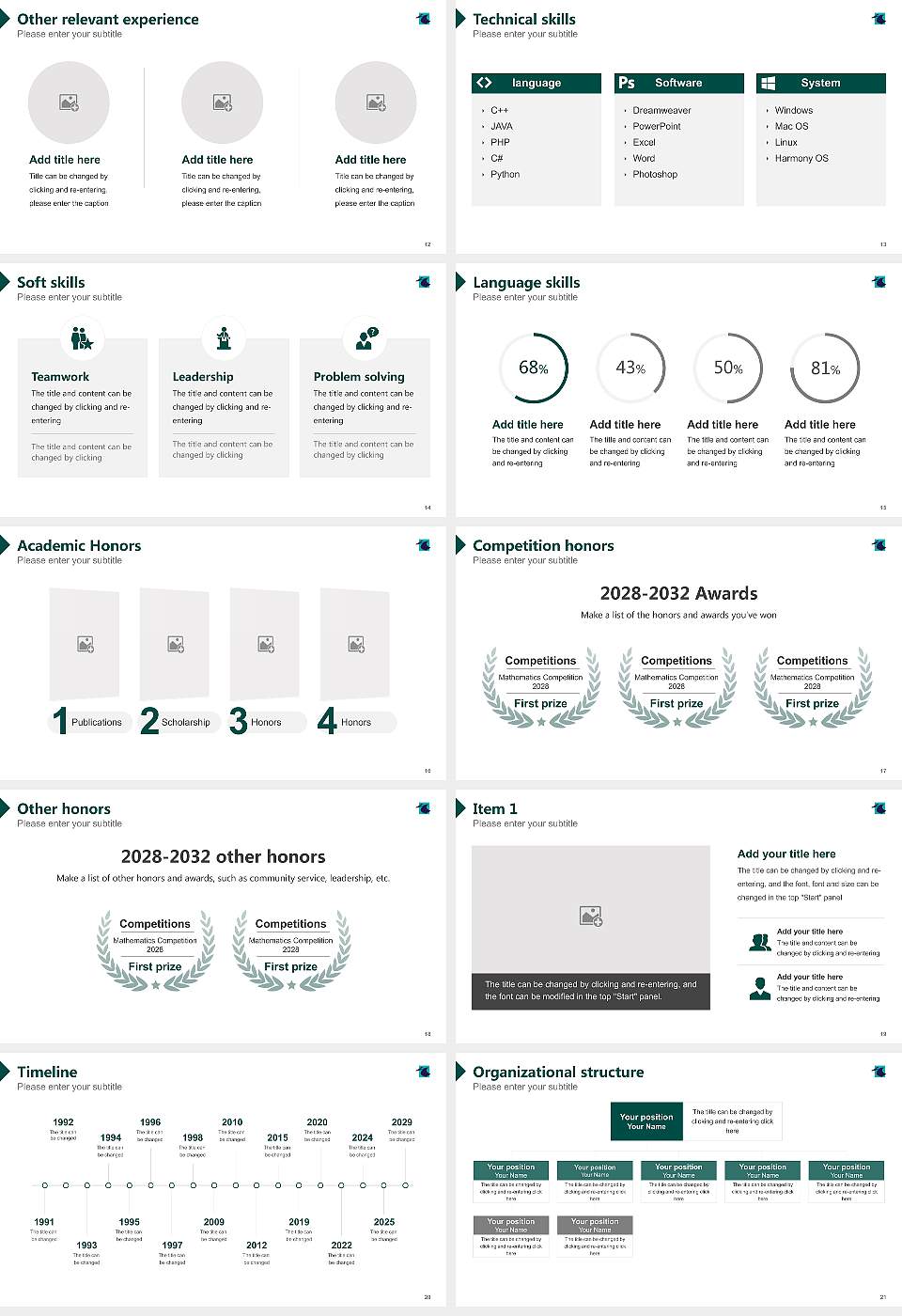 University of Applied Sciences Leiden Resume PPT Template16:9 ratio PPT effect preview image3