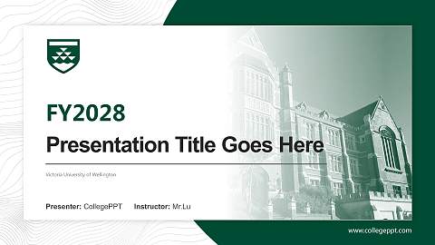 Victoria University of Wellington Academic Presentation/Research Findings Report PPT Template