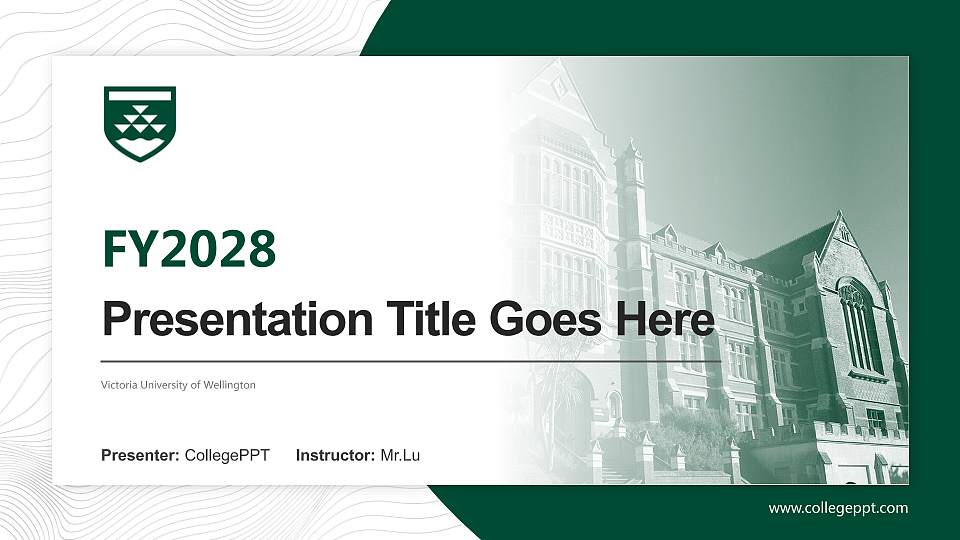 Victoria University of Wellington Academic Presentation/Research Findings Report PPT Template16:9 ratio PPT effect preview image