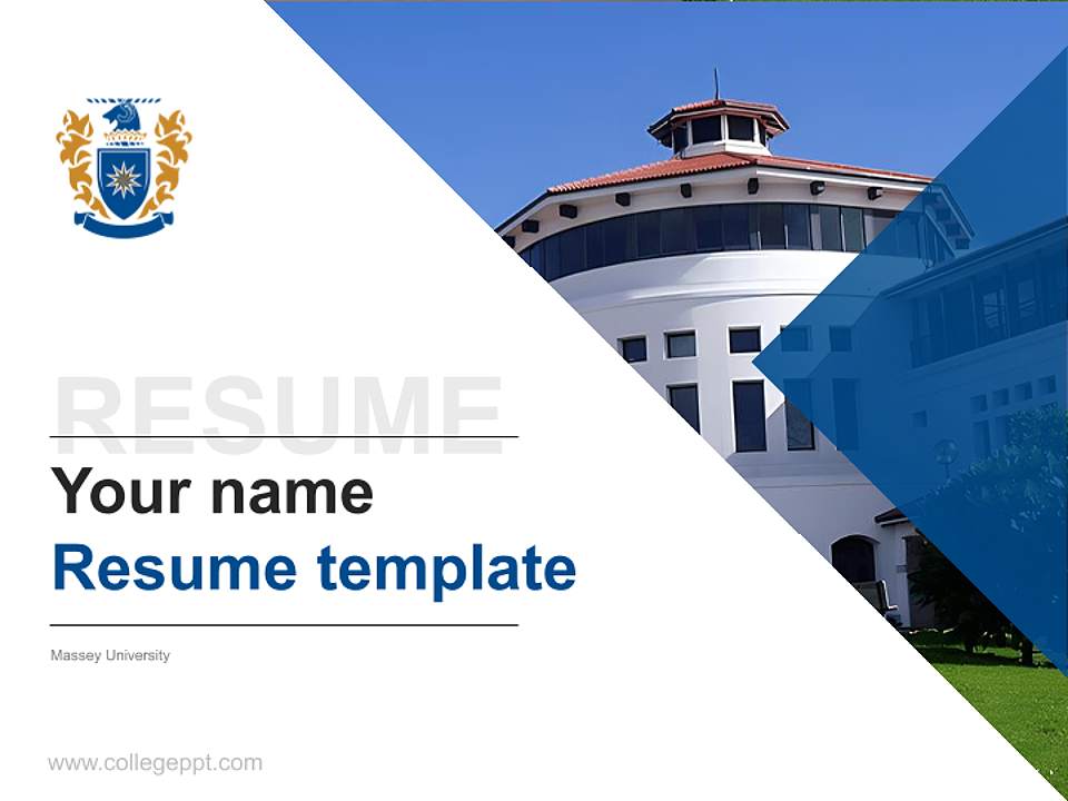 Massey University Resume PPT Template4:3 ratio PPT effect preview image5