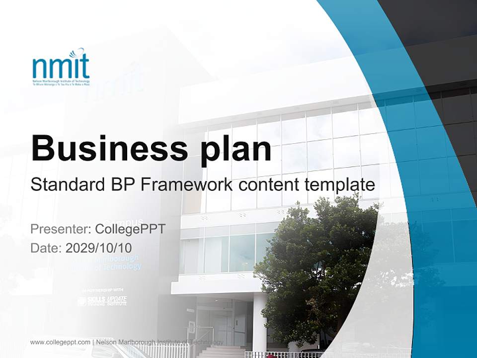 Nelson Marlborough Institute of Technology Competition/Entrepreneurship Contest PPT Template4:3 ratio PPT effect preview image9