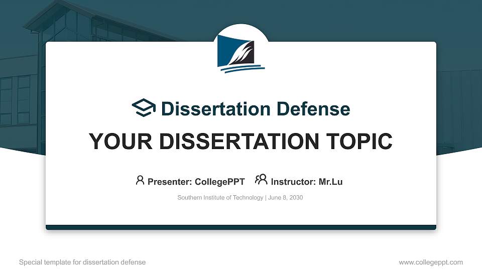 Southern Institute of Technology Graduation Thesis Defense PPT Template16:9 ratio PPT effect preview image