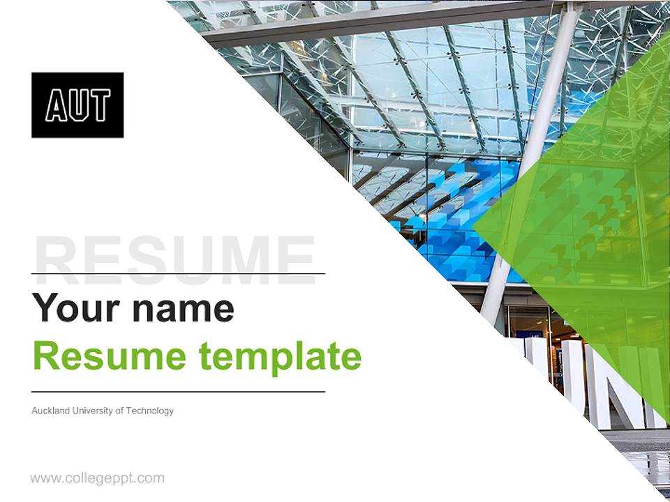 Auckland University of Technology Resume PPT Template4:3 ratio PPT effect preview image5
