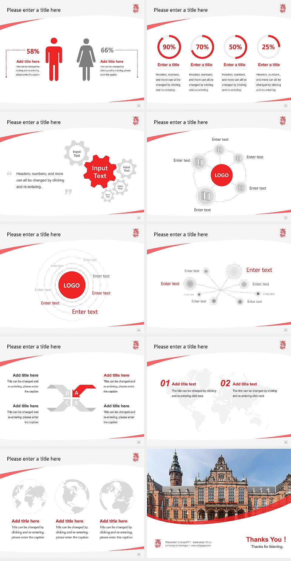 University of Groningen Course/Courseware Creation PPT Template4:3 ratio PPT effect preview image4