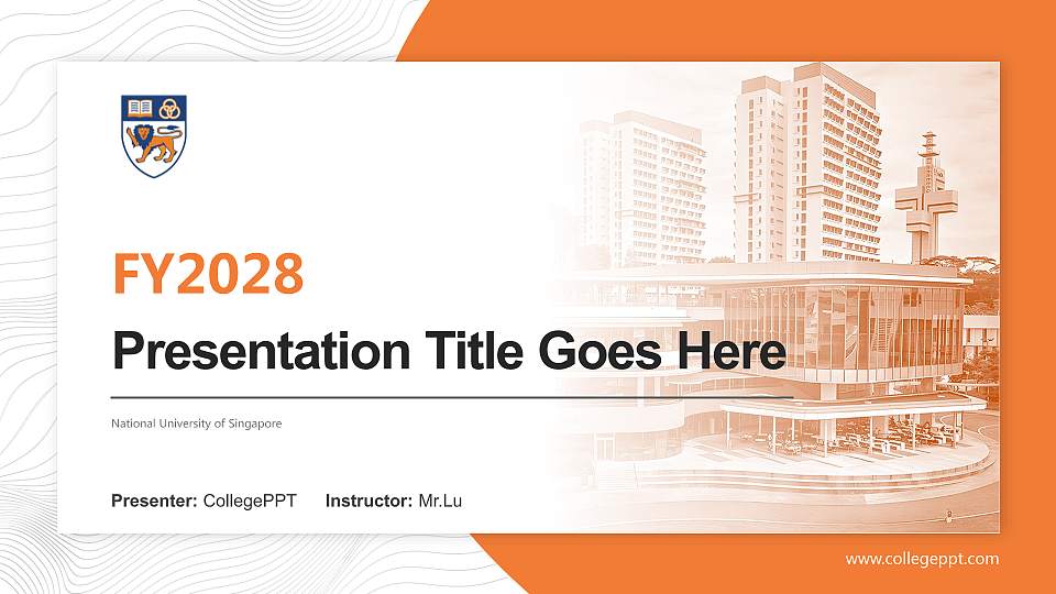 National University of Singapore Academic Presentation/Research Findings Report PPT Template16:9 ratio PPT effect preview image