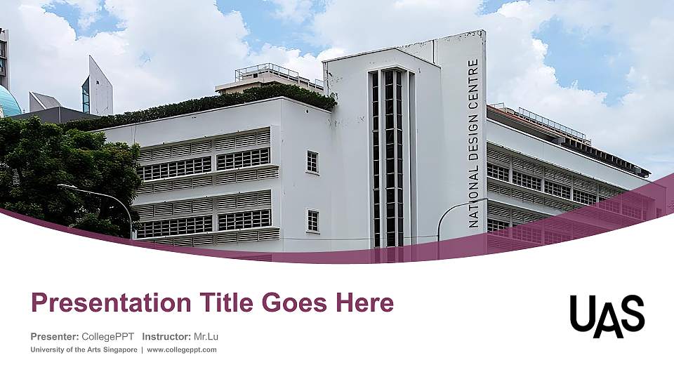 University of the Arts Singapore Course/Courseware Creation PPT Template16:9 ratio PPT effect preview image