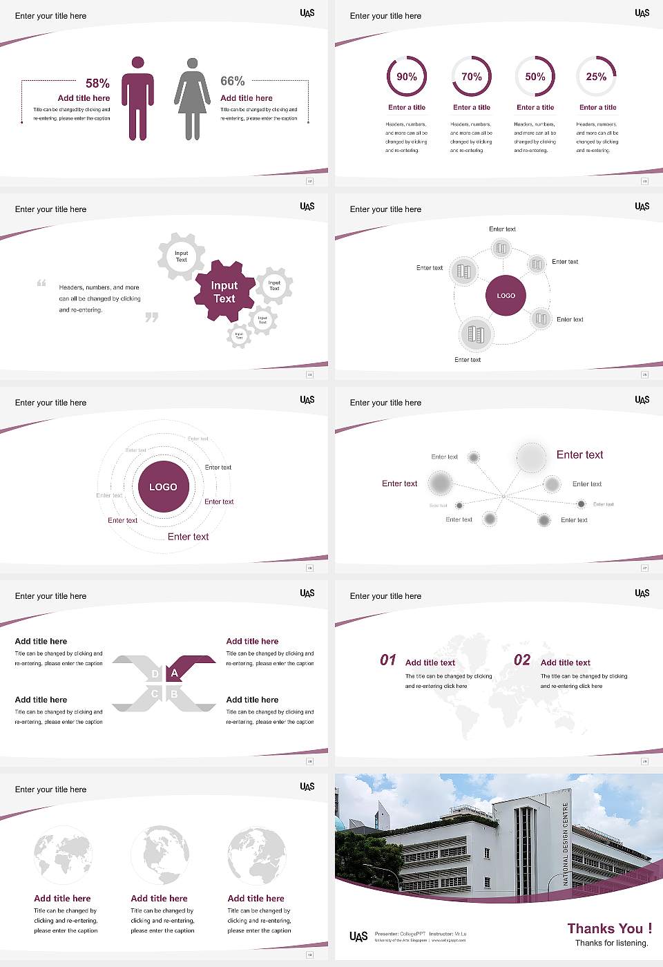 University of the Arts Singapore Course/Courseware Creation PPT Template16:9 ratio PPT effect preview image4