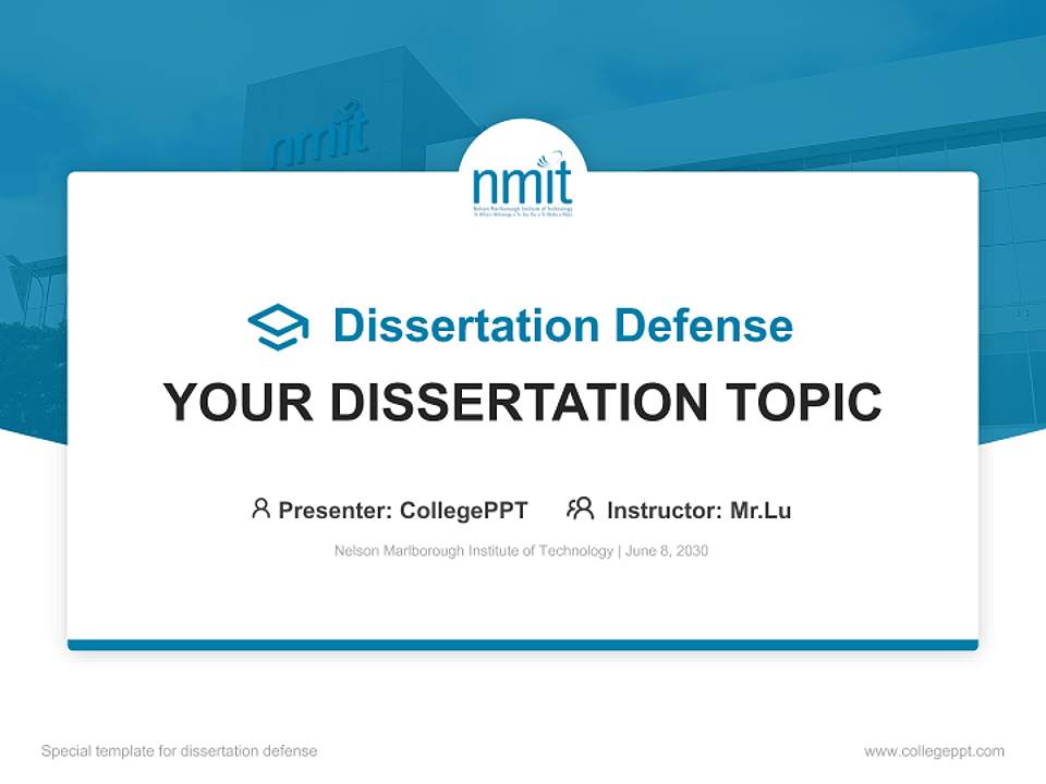 Nelson Marlborough Institute of Technology Graduation Thesis Defense PPT Template4:3 ratio PPT effect preview image7