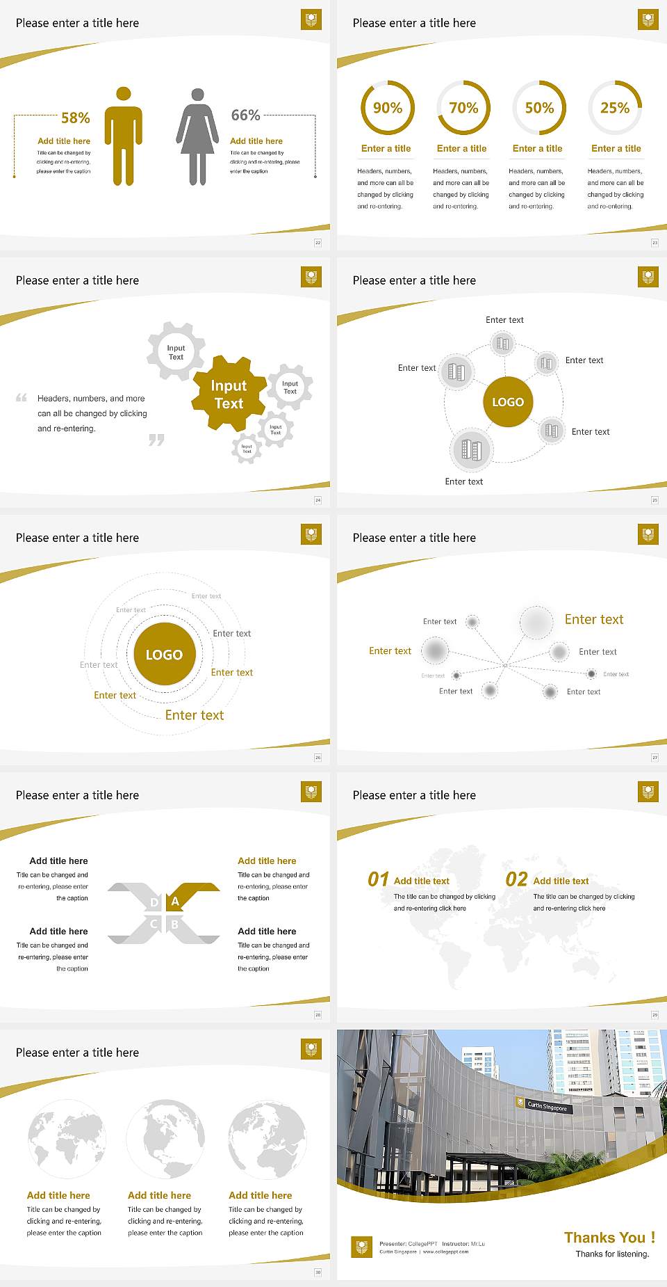 Curtin Singapore Course/Courseware Creation PPT Template4:3 ratio PPT effect preview image4