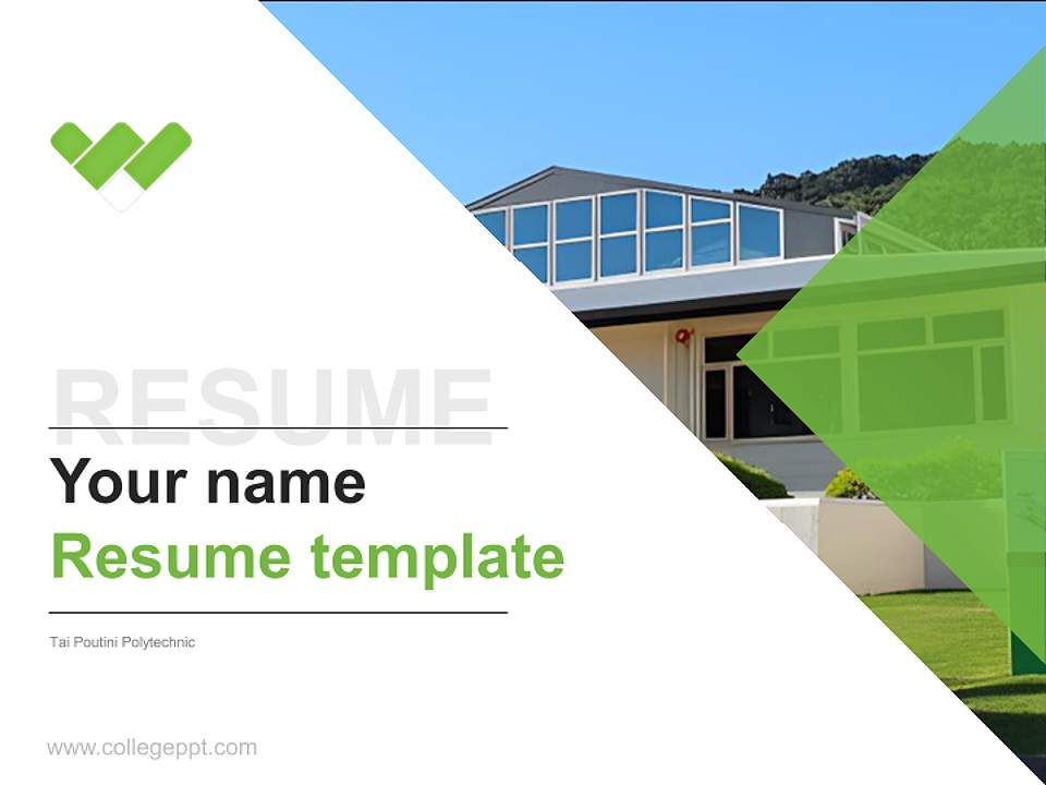 Tai Poutini Polytechnic Resume PPT Template4:3 ratio PPT effect preview image5