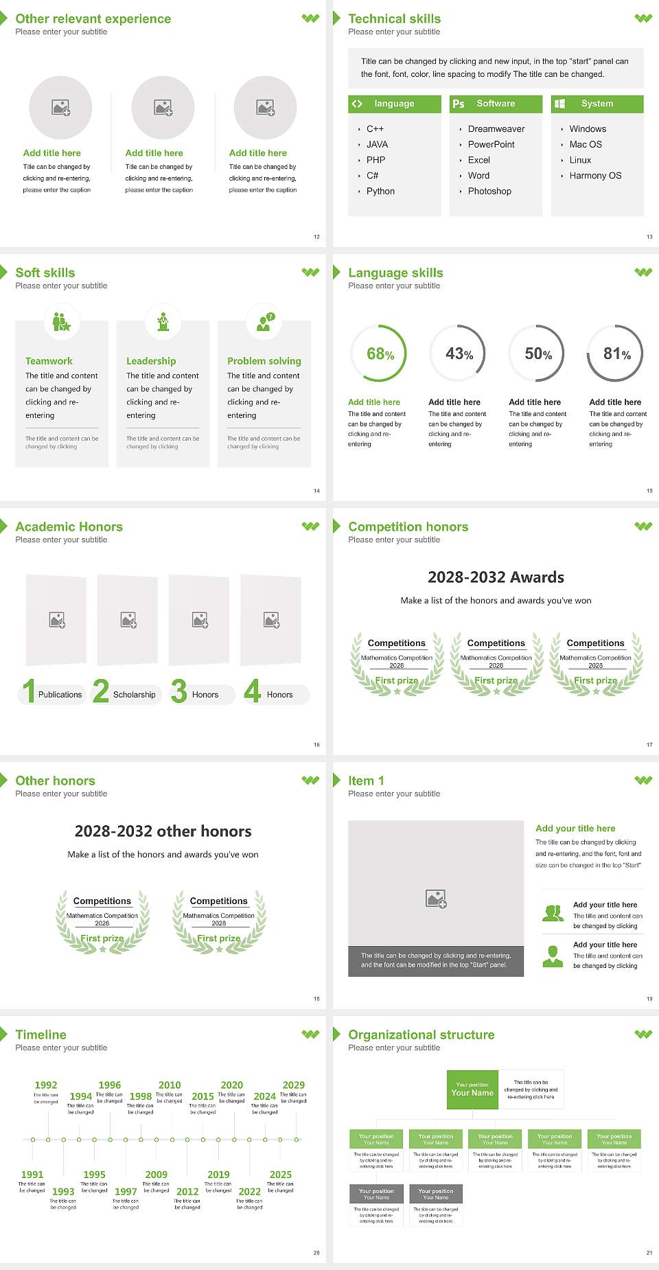 Tai Poutini Polytechnic Resume PPT Template4:3 ratio PPT effect preview image3