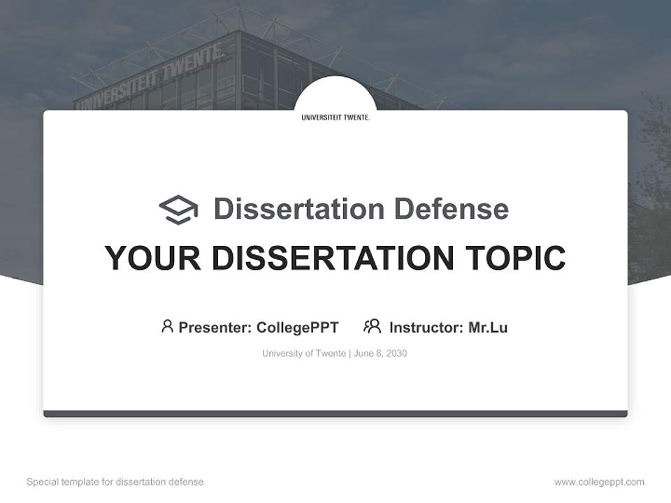 University of Twente Graduation Thesis Defense PPT Template4:3 ratio PPT effect preview image7