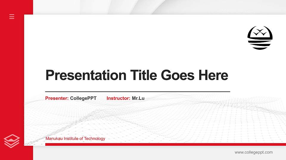 Manukau Institute of Technology Thesis Proposal/Graduation Defense PPT Template16:9 ratio PPT effect preview image