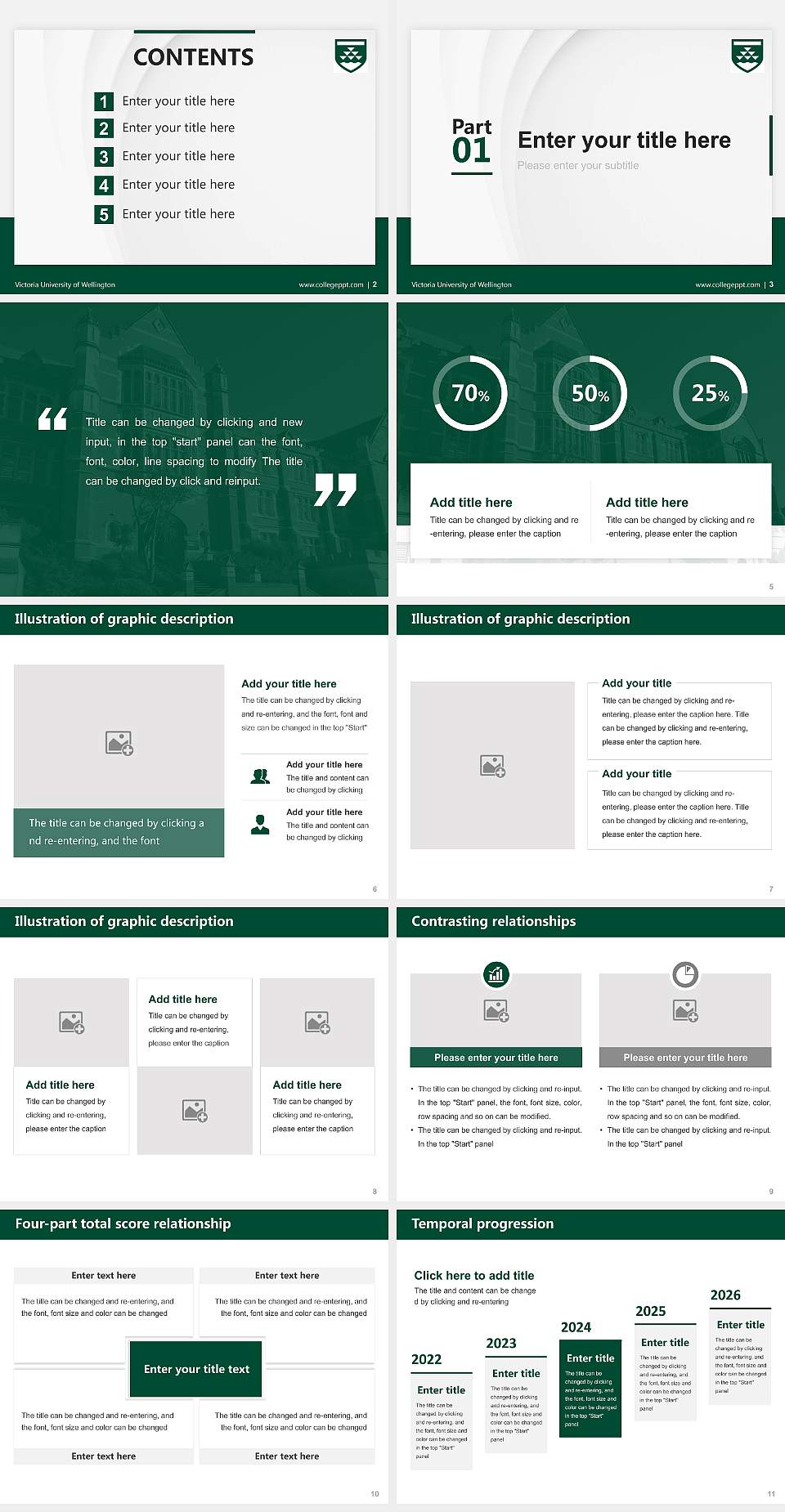 Victoria University of Wellington Thesis Proposal/Graduation Defense PPT Template4:3 ratio PPT effect preview image2