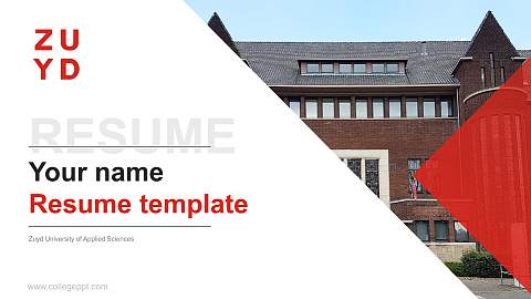 Zuyd University of Applied Sciences Resume PPT Template