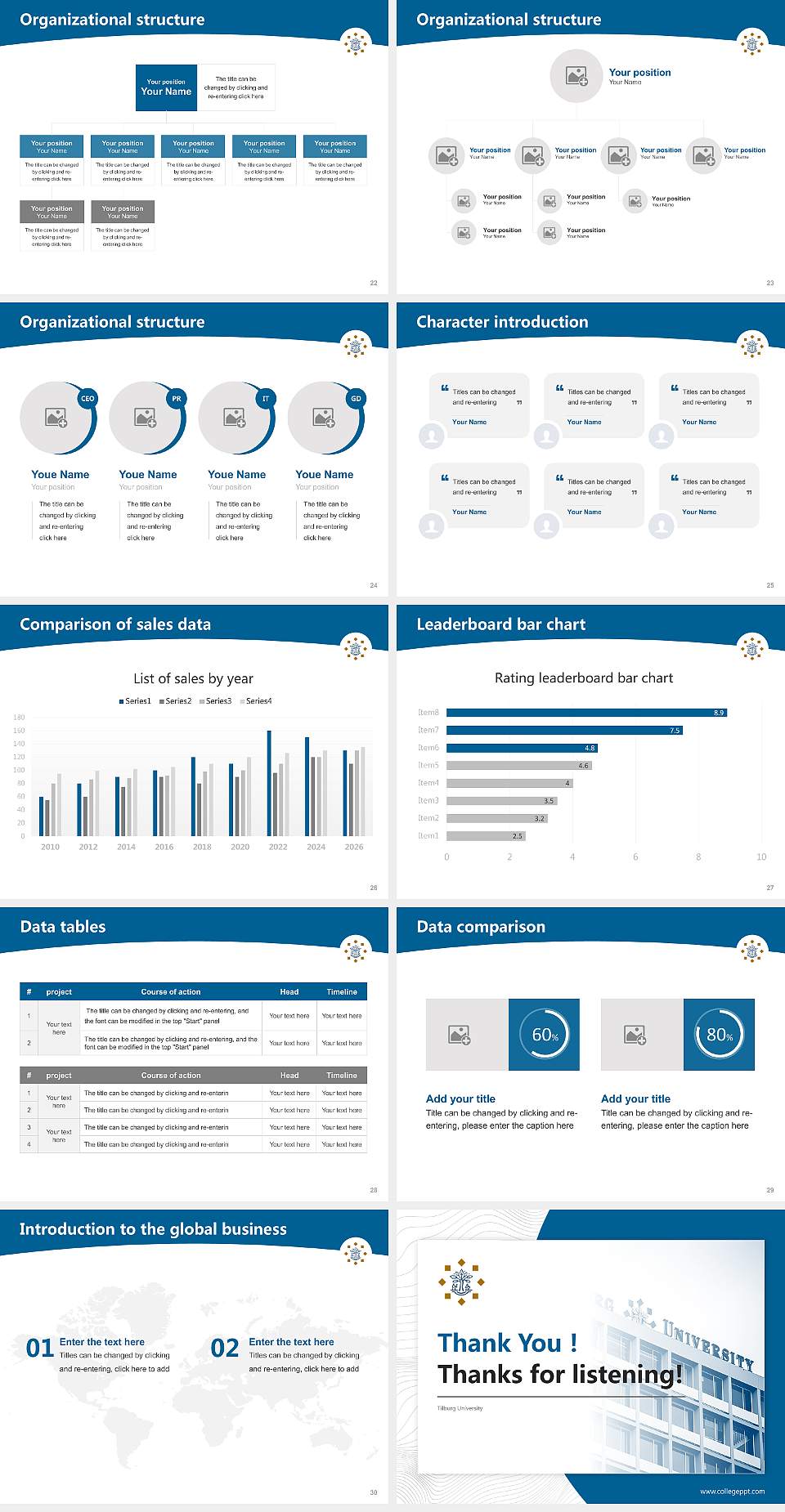 Tilburg University Academic Presentation/Research Findings Report PPT Template4:3 ratio PPT effect preview image4