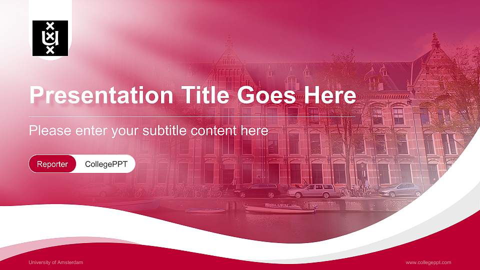University of Amsterdam Lecture Sharing and Networking Event PPT Template16:9 ratio PPT effect preview image