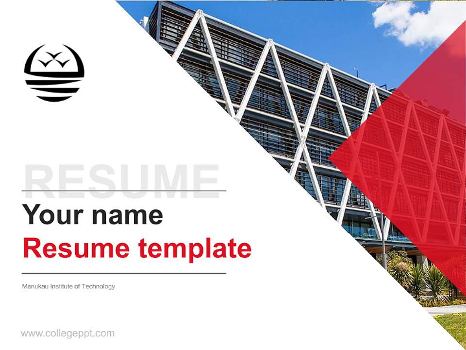 Manukau Institute of Technology Resume PPT Template4:3 ratio PPT effect preview image5