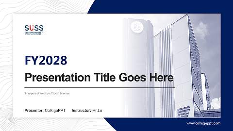 Singapore University of Social Sciences Academic Presentation/Research Findings Report PPT Template