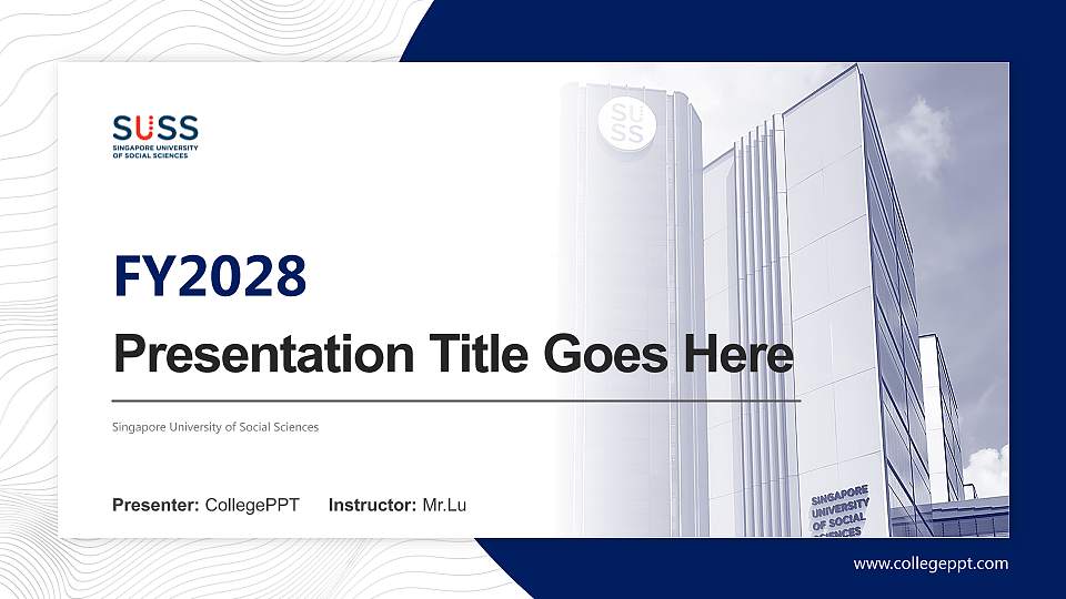 Singapore University of Social Sciences Academic Presentation/Research Findings Report PPT Template16:9 ratio PPT effect preview image