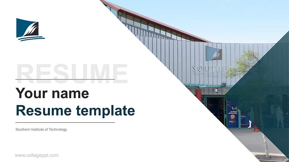 Southern Institute of Technology Resume PPT Template16:9 ratio PPT effect preview image