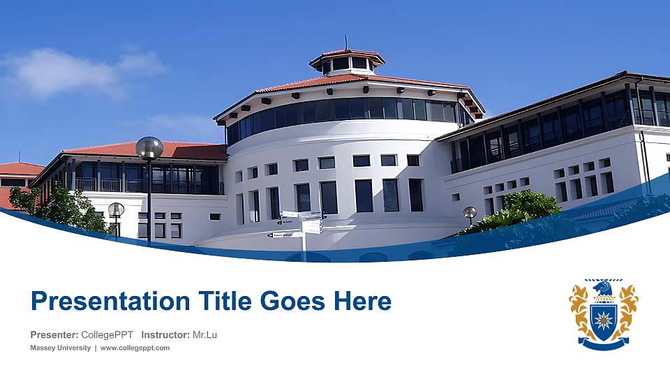 Massey University Course/Courseware Creation PPT Template16:9 ratio PPT effect preview image
