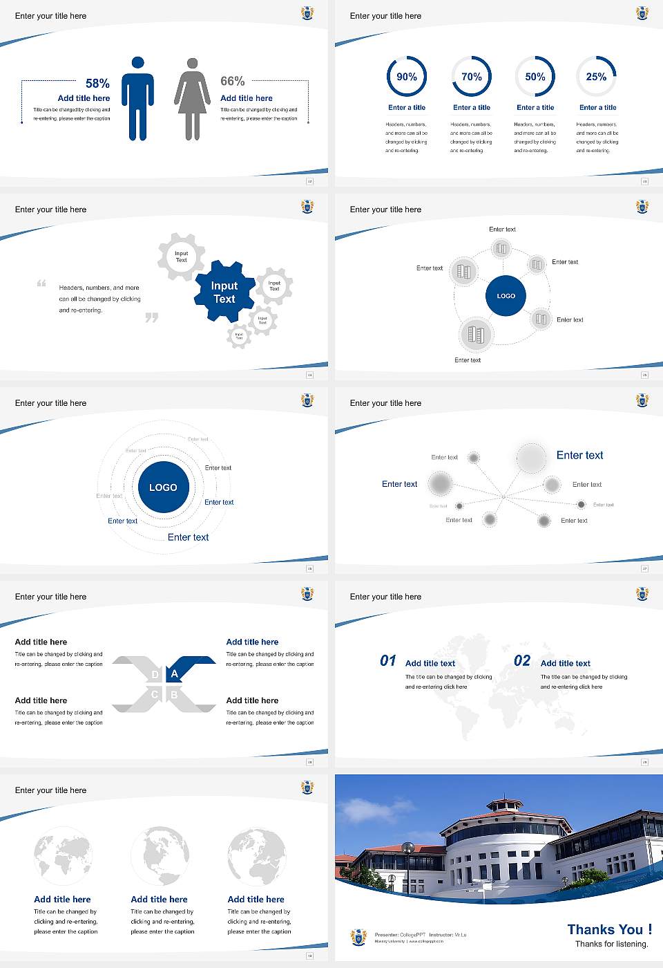 Massey University Course/Courseware Creation PPT Template16:9 ratio PPT effect preview image4