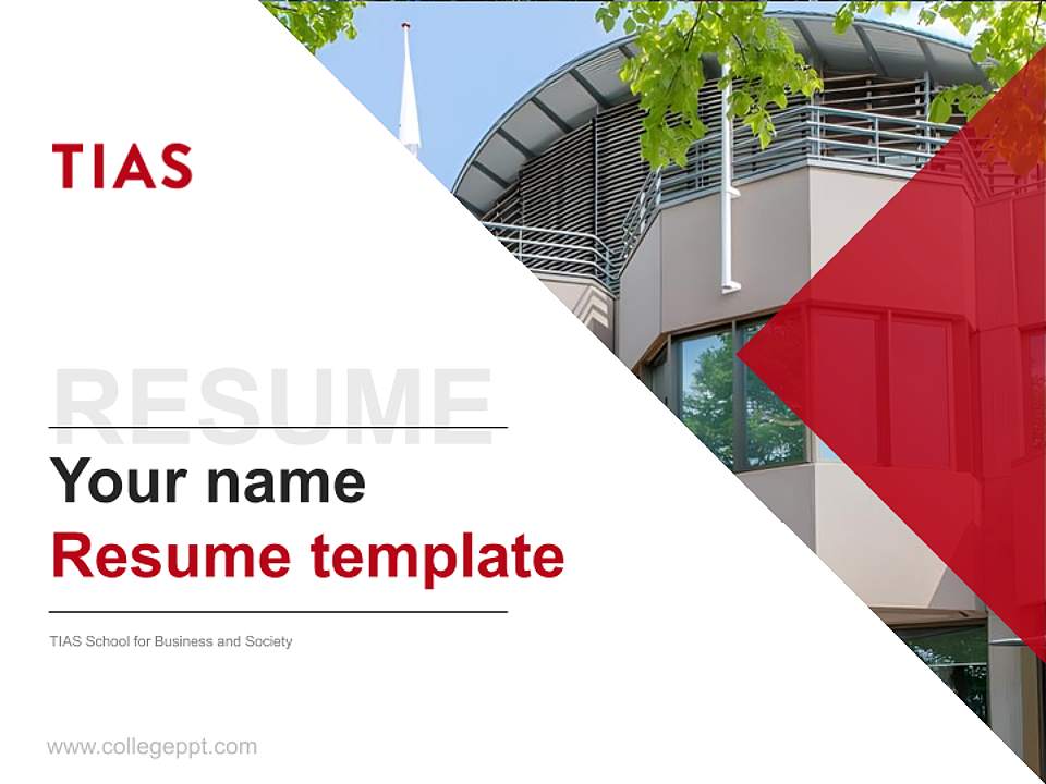 TIAS School for Business and Society Resume PPT Template4:3 ratio PPT effect preview image5