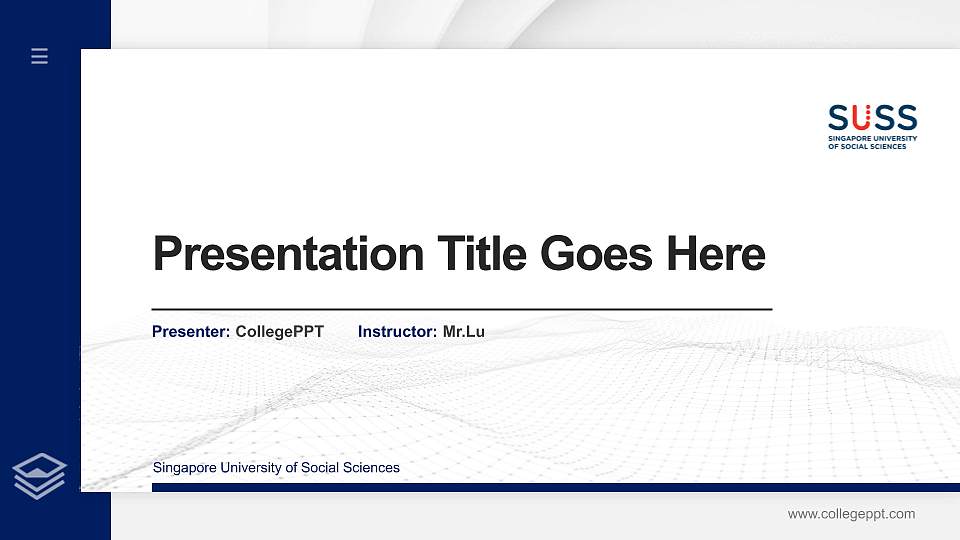 Singapore University of Social Sciences Thesis Proposal/Graduation Defense PPT Template16:9 ratio PPT effect preview image