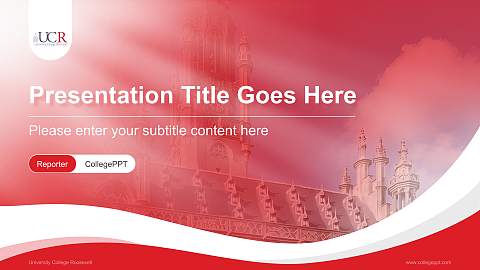 University College Roosevelt Lecture Sharing and Networking Event PPT Template