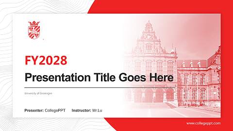 University of Groningen Academic Presentation/Research Findings Report PPT Template