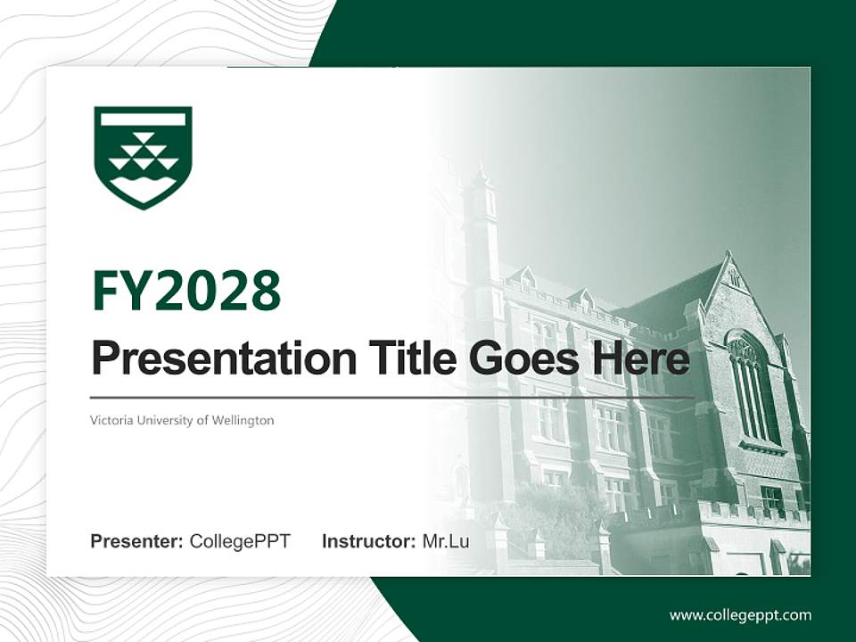 Victoria University of Wellington Academic Presentation/Research Findings Report PPT Template4:3 ratio PPT effect preview image5