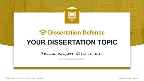 Curtin Singapore Graduation Thesis Defense PPT Template