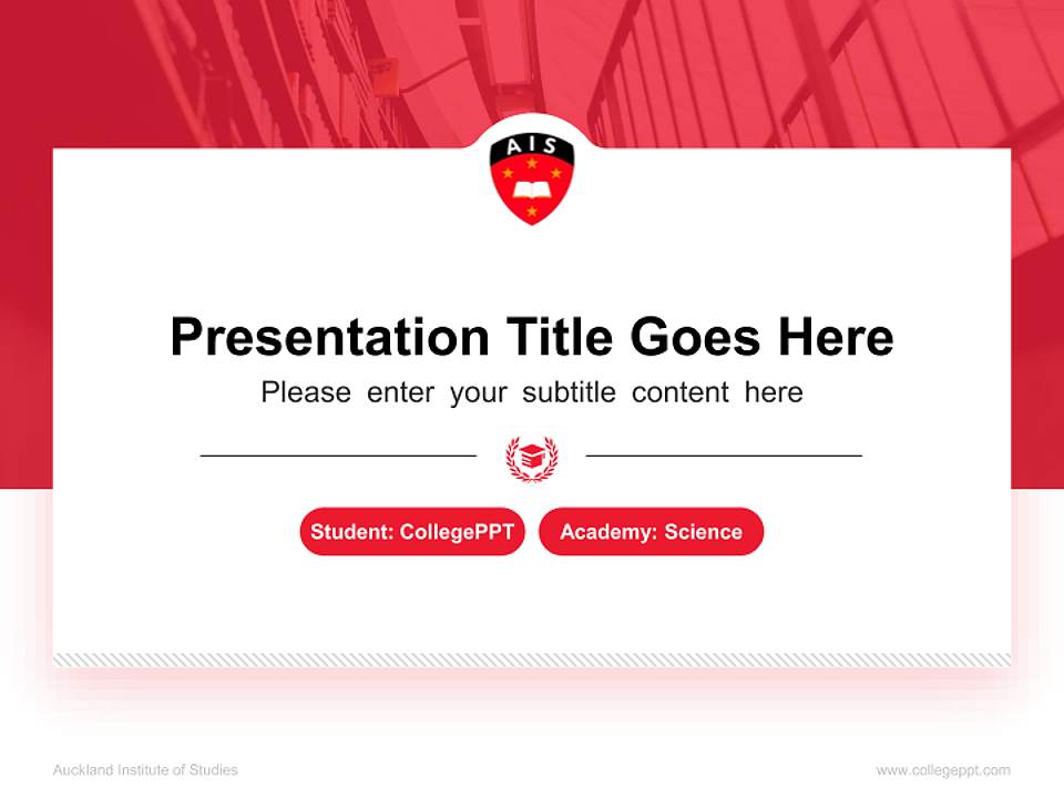 Auckland Institute of Studies National Scholarship Defense PPT Template4:3 ratio PPT effect preview image4