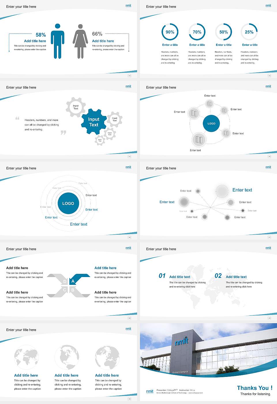 Nelson Marlborough Institute of Technology Course/Courseware Creation PPT Template16:9 ratio PPT effect preview image4