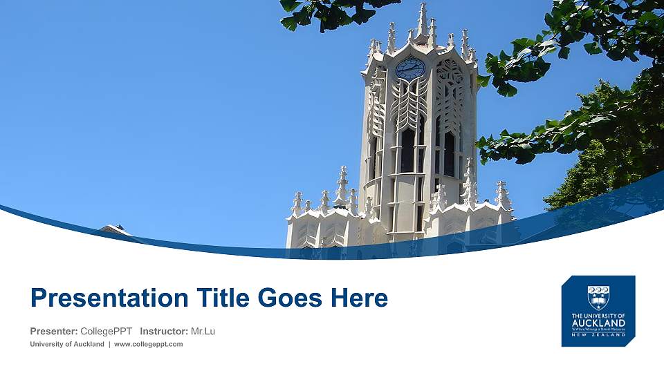 University of Auckland Course/Courseware Creation PPT Template16:9 ratio PPT effect preview image