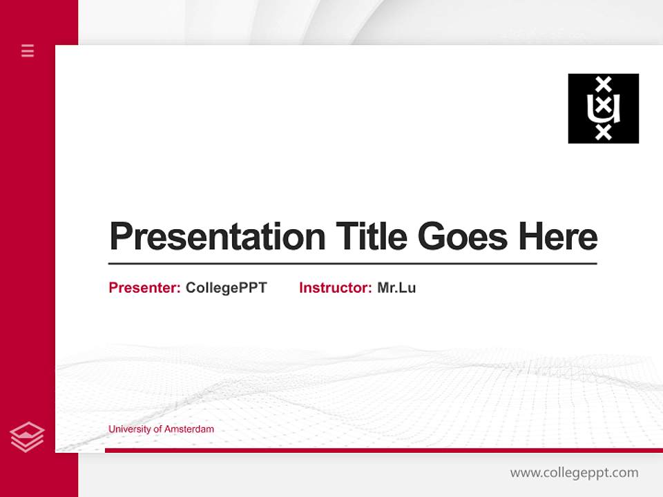 University of Amsterdam Thesis Proposal/Graduation Defense PPT Template4:3 ratio PPT effect preview image5