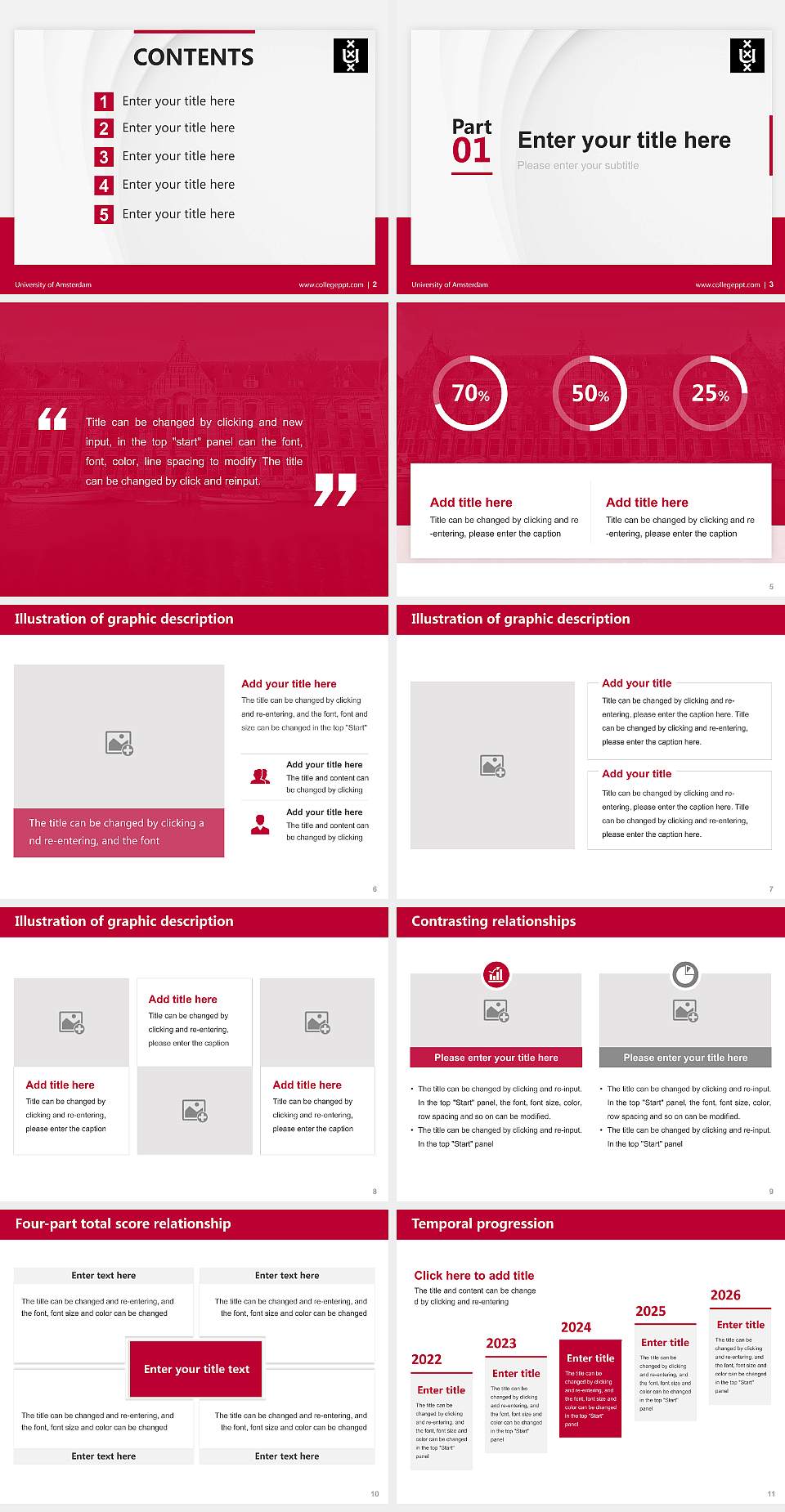 University of Amsterdam Thesis Proposal/Graduation Defense PPT Template4:3 ratio PPT effect preview image2