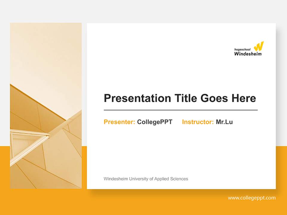 Windesheim University of Applied Sciences General Purpose PPT Template4:3 ratio PPT effect preview image6