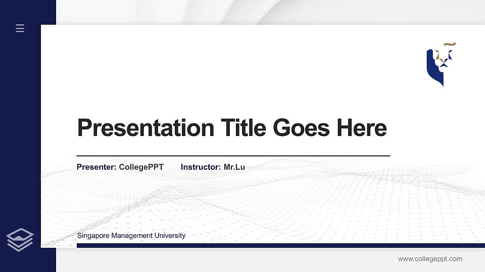 Singapore Management University Thesis Proposal/Graduation Defense PPT Template16:9 ratio PPT effect preview image