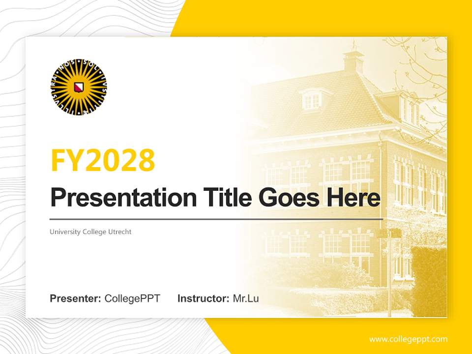 University College Utrecht Academic Presentation/Research Findings Report PPT Template4:3 ratio PPT effect preview image5