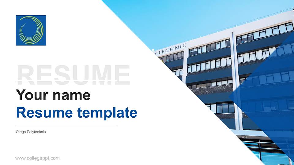 Otago Polytechnic Resume PPT Template16:9 ratio PPT effect preview image