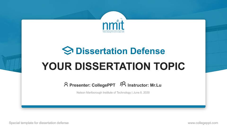 Nelson Marlborough Institute of Technology Graduation Thesis Defense PPT Template16:9 ratio PPT effect preview image