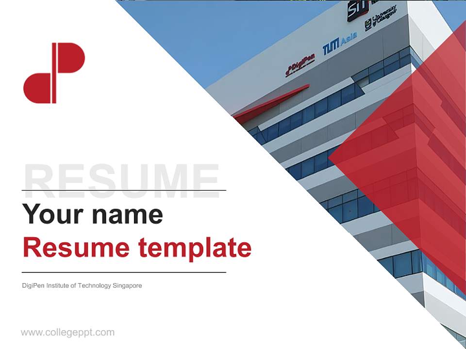 DigiPen Institute of Technology Singapore Resume PPT Template4:3 ratio PPT effect preview image5