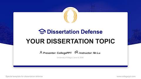University of Otago Graduation Thesis Defense PPT Template