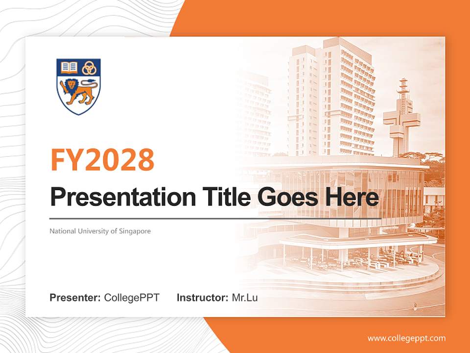 National University of Singapore Academic Presentation/Research Findings Report PPT Template4:3 ratio PPT effect preview image5