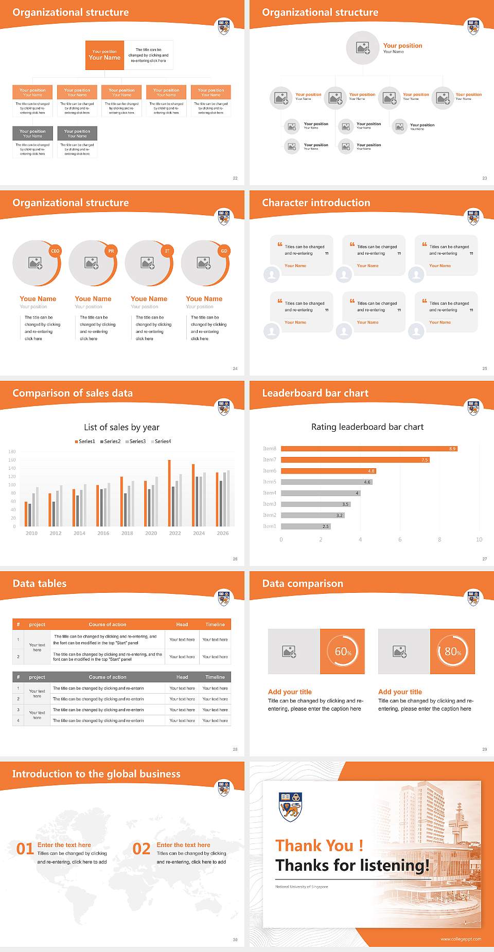 National University of Singapore Academic Presentation/Research Findings Report PPT Template4:3 ratio PPT effect preview image4