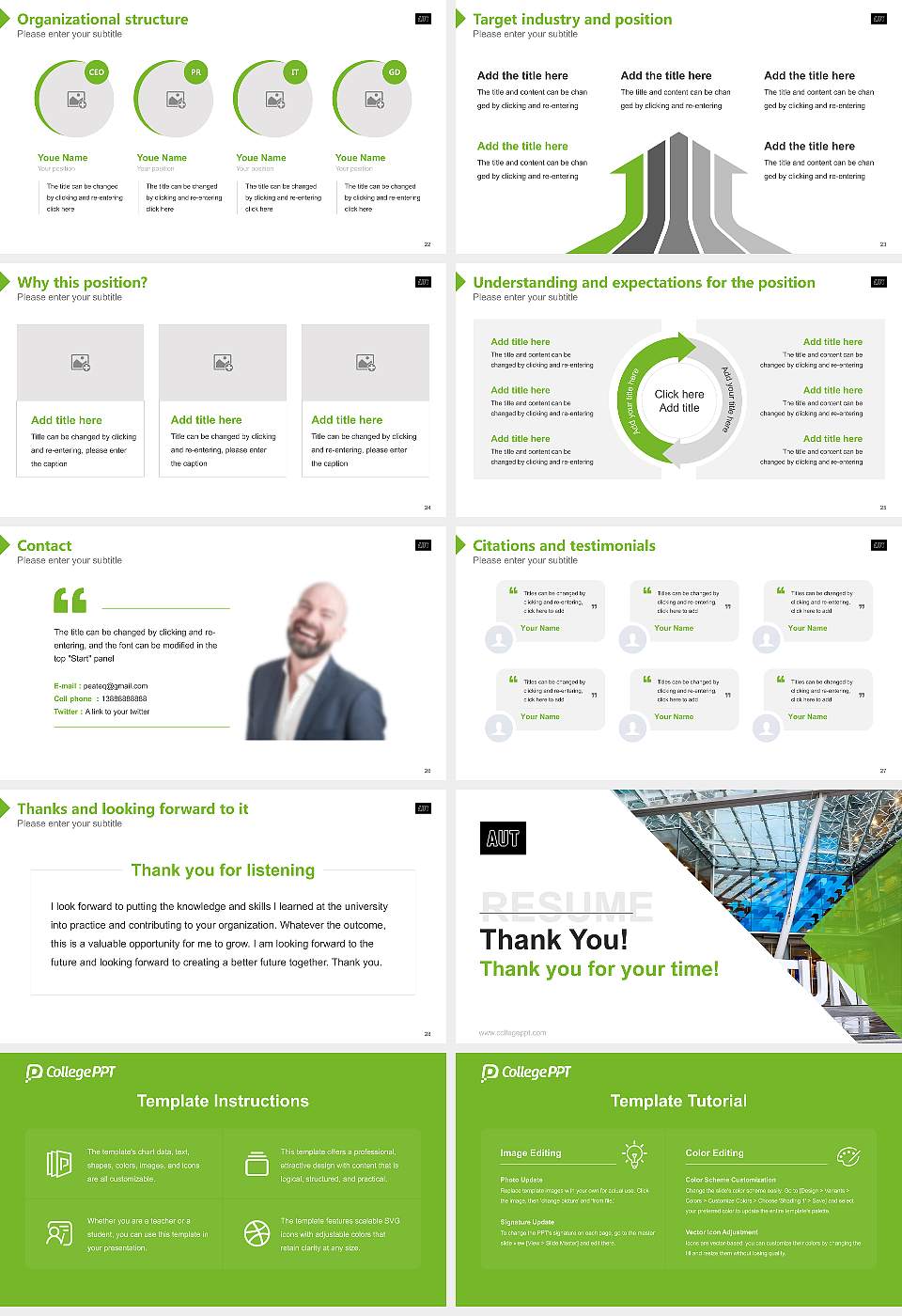 Auckland University of Technology Resume PPT Template16:9 ratio PPT effect preview image4