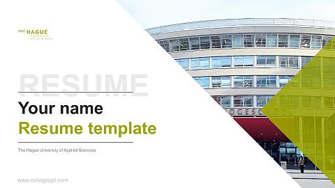The Hague University of Applied Sciences Resume PPT Template