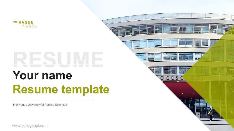 The Hague University of Applied Sciences Resume PPT Template16:9 ratio PPT effect preview image